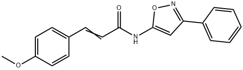 (2E)-3-(4-methoxyphenyl)-N-(3-phenyl-1,2-oxazol-5-yl)prop-2-enamide 구조식 이미지