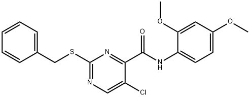 2-(벤질술파닐)-5-클로로-N-(2,4-디메톡시페닐)-4-피리미딘카르복스아미드 구조식 이미지