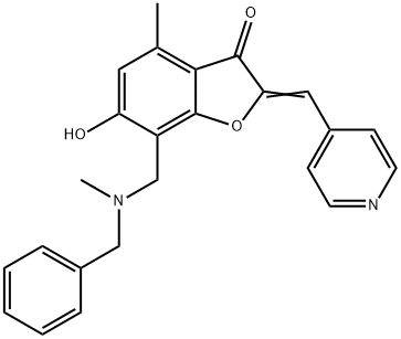 7-{[benzyl(methyl)amino]methyl}-6-hydroxy-4-methyl-2-(4-pyridinylmethylene)-1-benzofuran-3(2H)-one 구조식 이미지