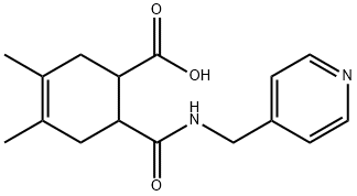 3,4-dimethyl-6-((pyridin-4-ylmethyl)carbamoyl)cyclohex-3-enecarboxylic acid 구조식 이미지