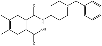 6-((1-benzylpiperidin-4-yl)carbamoyl)-3,4-dimethylcyclohex-3-enecarboxylic acid 구조식 이미지