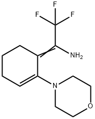 (Z)-2,2,2-Trifluoro-1-(2-morpholinocyclohex-2-en-1-ylidene)ethanamine 구조식 이미지