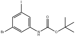 (3-bromo-5-iodophenyl)carbamic acid tert-butyl ester 구조식 이미지