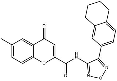 6-methyl-4-oxo-N-[4-(5,6,7,8-tetrahydro-2-naphthalenyl)-1,2,5-oxadiazol-3-yl]-4H-chromene-2-carboxamide Structure