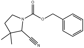 benzyl 2-cyano-3,3-dimethylpyrrolidine-1-carboxylate 구조식 이미지