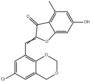 (2Z)-2-[(6-chloro-4H-1,3-benzodioxin-8-yl)methylidene]-6-hydroxy-4-methyl-1-benzofuran-3(2H)-one Structure