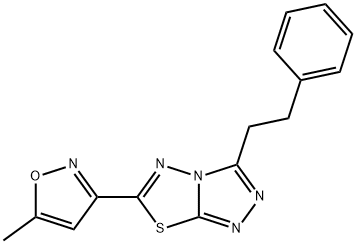 6-(5-methyl-3-isoxazolyl)-3-(2-phenylethyl)[1,2,4]triazolo[3,4-b][1,3,4]thiadiazole 구조식 이미지