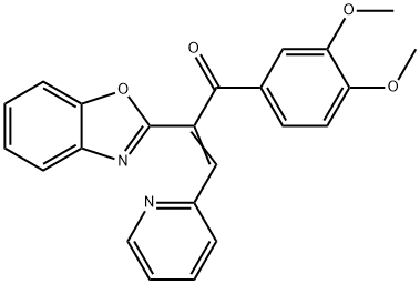 (2E)-2-(1,3-benzoxazol-2-yl)-1-(3,4-dimethoxyphenyl)-3-(pyridin-2-yl)prop-2-en-1-one Structure