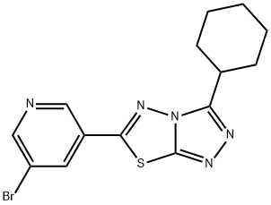 6-(5-bromo-3-pyridinyl)-3-cyclohexyl[1,2,4]triazolo[3,4-b][1,3,4]thiadiazole Structure