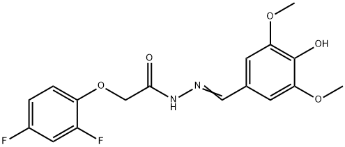 (E)-2-(2,4-difluorophenoxy)-N'-(4-hydroxy-3,5-dimethoxybenzylidene)acetohydrazide Structure