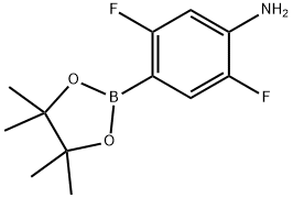 2,5-difluoro-4-(4,4,5,5-tetramethyl-1,3,2-dioxaborolan-2-yl)benzenamine 구조식 이미지