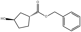 (1R,3R)-3-Hydroxycyclopentane carboxylic acid benzyl ester Structure