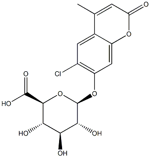 6-Chloro-4-methyl-2-oxo-2H-1-benzopyran-7-yl beta-D-glucopyranosiduronic acid Structure