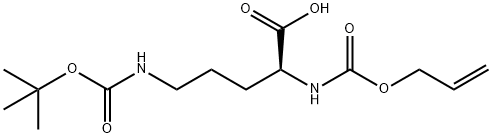 N5-[(1,1-Dimethylethoxy)carbonyl]-N2-[(2-propen-1-yloxy)carbonyl]-L-ornithine 구조식 이미지