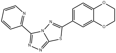 6-(2,3-dihydro-1,4-benzodioxin-6-yl)-3-(pyridin-2-yl)[1,2,4]triazolo[3,4-b][1,3,4]thiadiazole 구조식 이미지