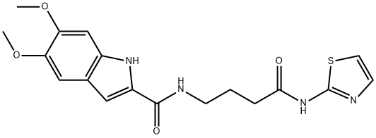 5,6-dimethoxy-N-[4-oxo-4-(1,3-thiazol-2-ylamino)butyl]-1H-indole-2-carboxamide 구조식 이미지