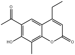 6-acetyl-4-ethyl-7-hydroxy-8-methyl-2H-chromen-2-one Structure