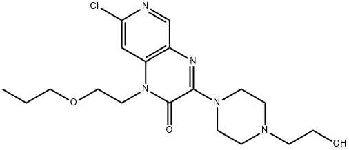 Pyrido[3,4-b]pyrazin-2(1H)-one, 7-chloro-3-[4-(2-hydroxyethyl)-1-piperazinyl]-1-(2-propoxyethyl)- Structure