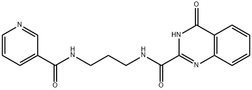 4-oxo-N-{3-[(3-pyridinylcarbonyl)amino]propyl}-3,4-dihydro-2-quinazolinecarboxamide Structure