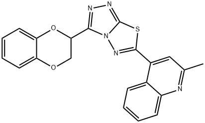 4-[3-(2,3-dihydro-1,4-benzodioxin-2-yl)[1,2,4]triazolo[3,4-b][1,3,4]thiadiazol-6-yl]-2-methylquinoline 구조식 이미지