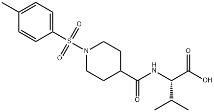 (S)-3-methyl-2-(1-tosylpiperidine-4-carboxamido)butanoic acid Structure