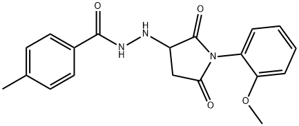 N'-[1-(2-methoxyphenyl)-2,5-dioxopyrrolidin-3-yl]-4-methylbenzohydrazide 구조식 이미지