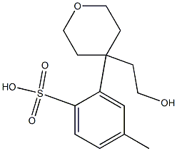 2-(4-(2-hydroxyethyl)-tetrahydro-2H-pyran-4-yl)-4-methylbenzenesulfonic acid 구조식 이미지