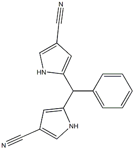 5,5'-(phenylmethylene)bis(1H-pyrrole-3-carbonitrile) 구조식 이미지