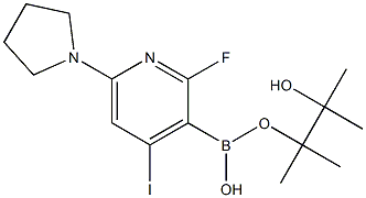 2-Fluoro-4-iodo-6-(pyrrolidin-1-yl)pyridine-3-boronic acid pinacol ester Structure