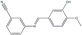 3-[(3-hydroxy-4-methoxybenzylidene)amino]benzonitrile 구조식 이미지