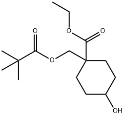 ETHYL 4-HYDROXY-1-((PIVALOYLOXY)METHYL)CYCLOHEXANECARBOXYLATE Structure