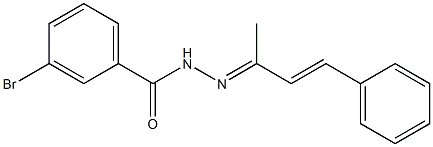 3-bromo-N'-(1-methyl-3-phenyl-2-propen-1-ylidene)benzohydrazide 구조식 이미지
