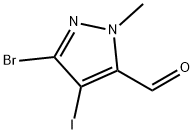 3-Bromo-4-iodo-1-methyl-1H-pyrazole-5-carbaldehyde Structure