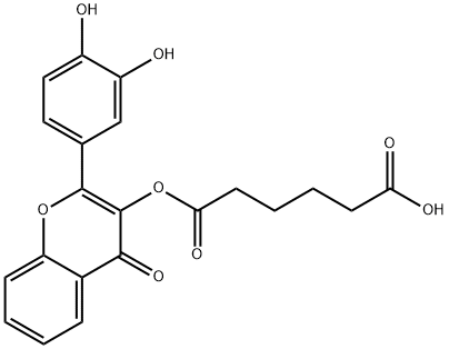 6-(2-(3,4-dihydroxyphenyl)-4-oxo-4H-chromen-3-yloxy)-6-oxohexanoicacid Structure