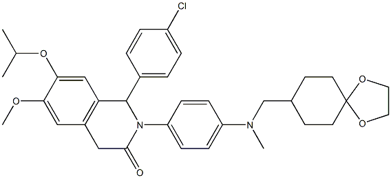 2-(4-((1,4-dioxaspiro[4.5]decan-8-ylmethyl)(methyl)amino)phenyl)-1-(4-chlorophenyl)-7-isopropoxy-6-methoxy-1,2-dihydroisoquinolin-3(4H)-one 구조식 이미지