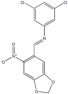 (3,5-dichlorophenyl)[(6-nitro-1,3-benzodioxol-5-yl)methylene]amine Structure