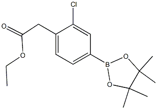 ETHYL 2-(2-CHLORO-4-(4,4,5,5-TETRAMETHYL-1,3,2-DIOXABOROLAN-2-YL)PHENYL)ACETATE 구조식 이미지
