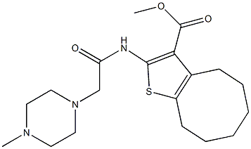 methyl 2-(2-(4-methylpiperazin-1-yl)acetamido)-4,5,6,7,8,9-hexahydrocycloocta[b]thiophene-3-carboxylate Structure