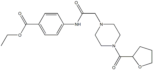 ethyl 4-(2-(4-(tetrahydrofuran-2-carbonyl)piperazin-1-yl)acetamido)benzoate Structure