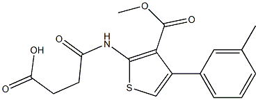 4-((3-(methoxycarbonyl)-4-(m-tolyl)thiophen-2-yl)amino)-4-oxobutanoic acid 구조식 이미지