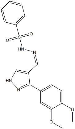 (Z)-N'-((3-(3,4-dimethoxyphenyl)-1H-pyrazol-4-yl)methylene)benzenesulfonohydrazide Structure