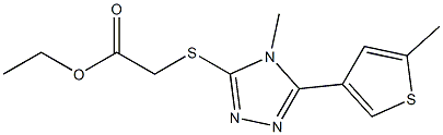 ethyl 2-((4-methyl-5-(5-methylthiophen-3-yl)-4H-1,2,4-triazol-3-yl)thio)acetate 구조식 이미지