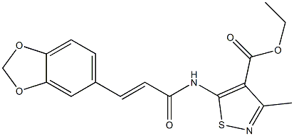 (E)-ethyl 5-(3-(benzo[d][1,3]dioxol-5-yl)acrylamido)-3-methylisothiazole-4-carboxylate 구조식 이미지