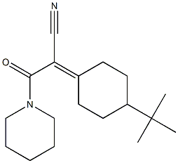 2-(4-(tert-butyl)cyclohexylidene)-3-oxo-3-(piperidin-1-yl)propanenitrile Structure