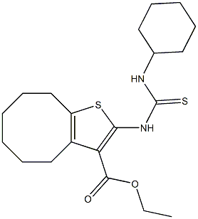 ethyl 2-(3-cyclohexylthioureido)-4,5,6,7,8,9-hexahydrocycloocta[b]thiophene-3-carboxylate 구조식 이미지