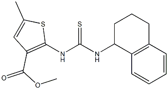 methyl 5-methyl-2-(3-(1,2,3,4-tetrahydronaphthalen-1-yl)thioureido)thiophene-3-carboxylate 구조식 이미지
