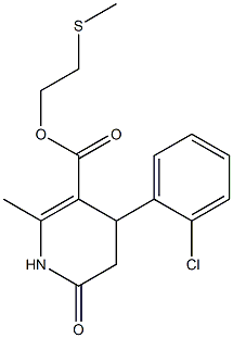 2-(methylthio)ethyl 4-(2-chlorophenyl)-2-methyl-6-oxo-1,4,5,6-tetrahydropyridine-3-carboxylate 구조식 이미지