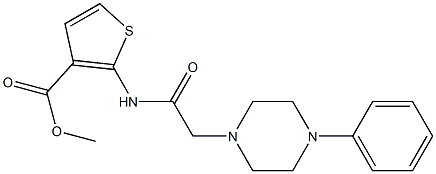 methyl 2-(2-(4-phenylpiperazin-1-yl)acetamido)thiophene-3-carboxylate 구조식 이미지