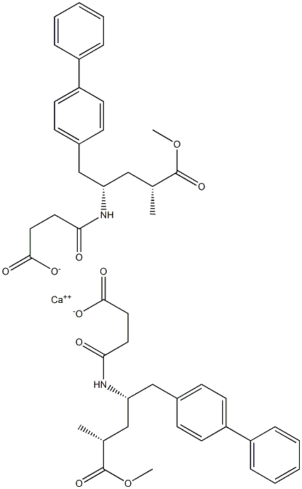 Calcium bis[4-{[(1S,3R)-1-([1,1'-biphenyl]-4-ylmethyl)-4-methoxy-3-methyl-4-oxobutyl]amino}-4-oxobutanoate] Structure