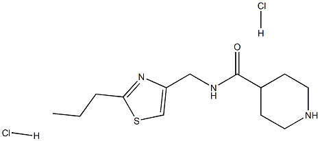 N-[(2-propyl-1,3-thiazol-4-yl)methyl]piperidine-4-carboxamide dihydrochloride 구조식 이미지